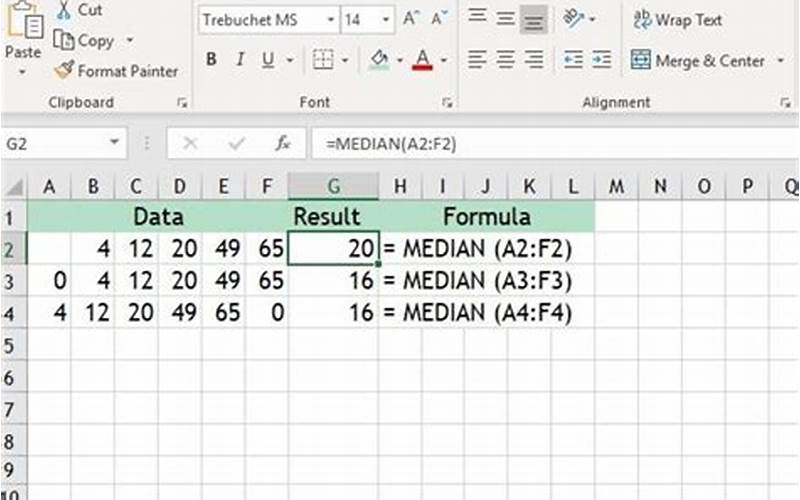 Using The Median Function To Calculate Average In Excel