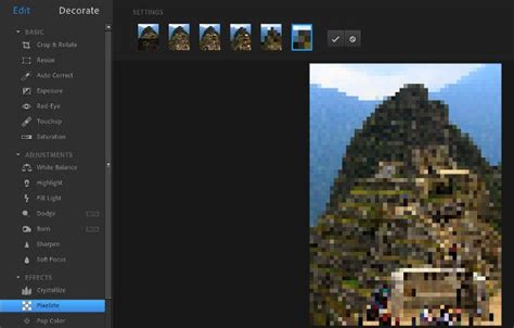 Using Adobe Photoshop Express to Pixelate Images Online