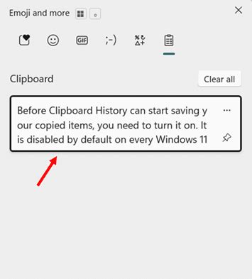 Using Clipboard History
