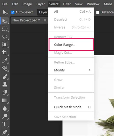 Using Color Range for Initial Selection