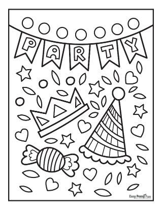 Using Coloring Sheets for Party Decorations