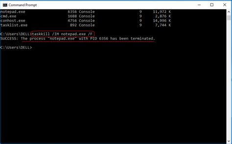 Using Command Prompt to Kill a Process in Windows
