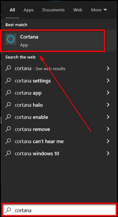 Using Cortana Voice Search
