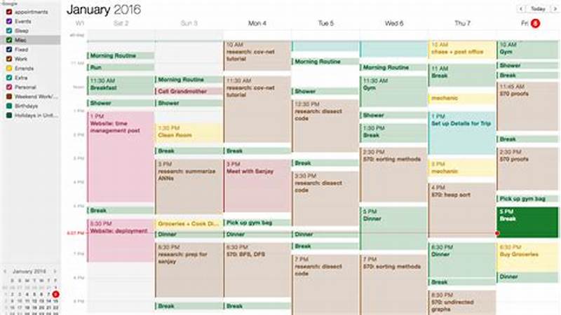 Using Google Calendar For Time Management