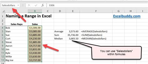 Using Named Ranges in Excel