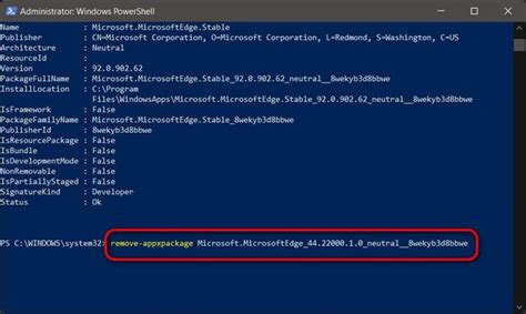 Using PowerShell To Remove Microsoft Edge
