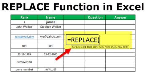 Using Replace In Excel