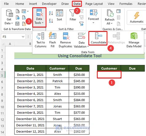 Using The Consolidate Tool To Merge Data In Excel Together