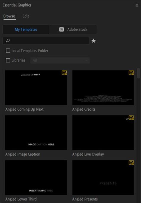 Using Title Graphics Templates