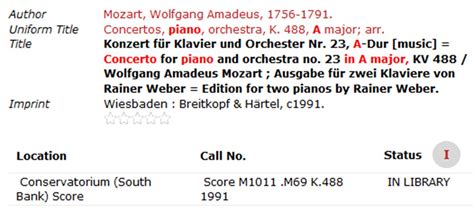Using Uniform Title For Music In Catalog