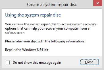 Using Windows 8 Repair Disc