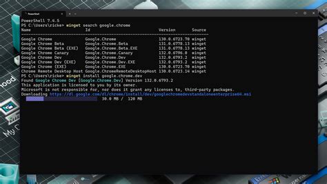 Using Windows Package Manager to install Google Chrome instead of Edge