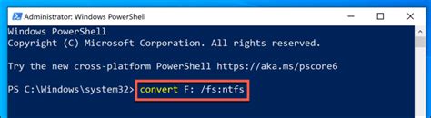 Using Windows PowerShell To Convert FAT32 To NTFS