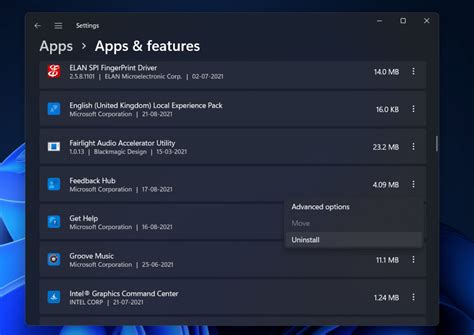 Using Windows Uninstaller To Uninstall Feedback Hub