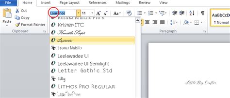 Using Your Installed Font In Word