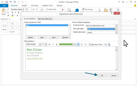 Using Your Signature In Outlook