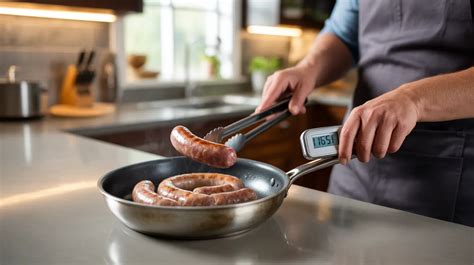 Using a Food Thermometer to Check Sausage