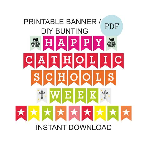using printable banner catholic schools week