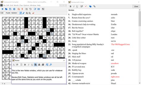 Screenshot of Using crossword clue databases to help with NYT puzzles crossword template in use