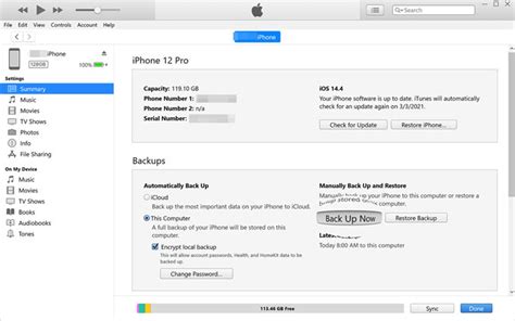 Using iTunes or Finder (Computer Backup)