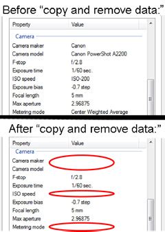 Using or Removing EXIF Metadata