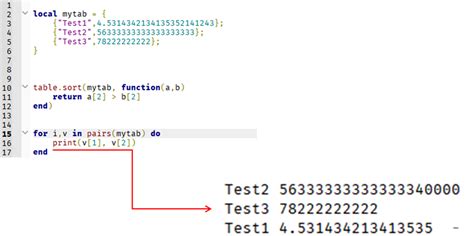 Using table.sort() to sort values from highest to lowest - Scripting 