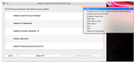 Using the Adobe Creative Cloud Cleaner and Reinstalling