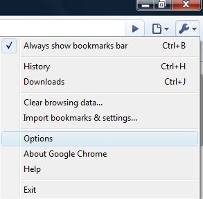 Using the Google Chrome Options