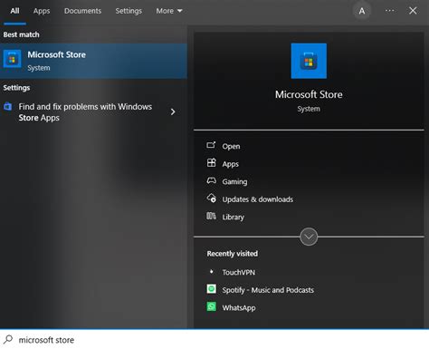 Using the Microsoft Store