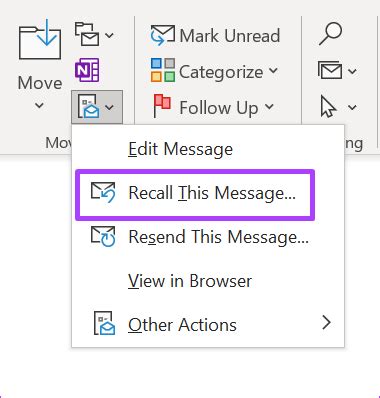 Using the Recall Feature on Outlook for Desktop
