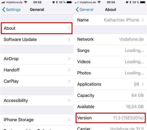 Using the Settings App to Check iOS Version