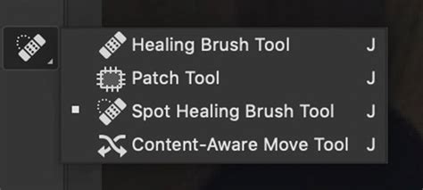 Using the Spot Healing Brush Tool