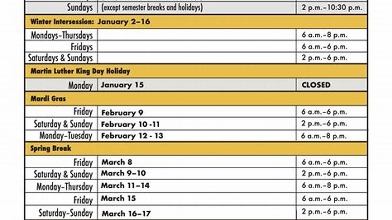 Usm Spring Calendar