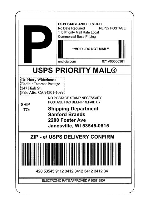 Usps Shipping Label Template