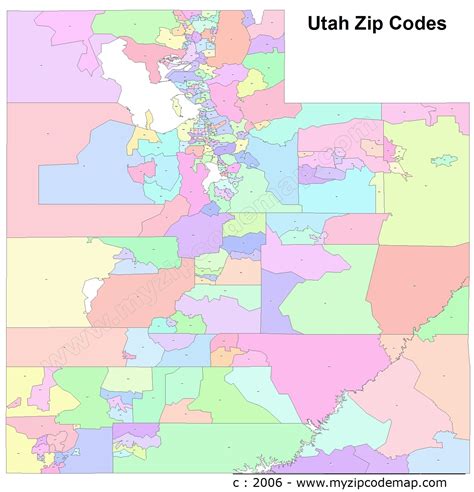 Utah ZIP Code Map large image shown on Google Maps