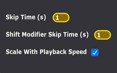 Utilize the skip time feature