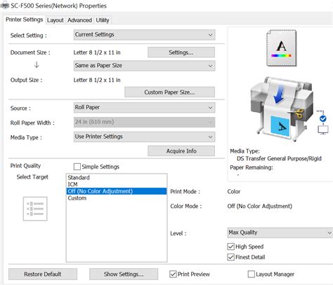 Utilizing Printer Software Settings