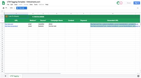 Utm Spreadsheet Template