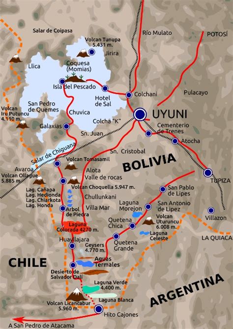 Uyuni Tour Map