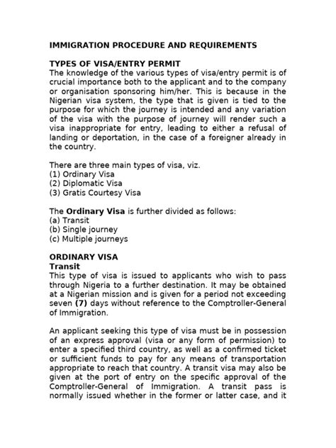 VISAS along requirements
