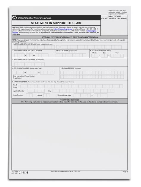 Va 4138 Form