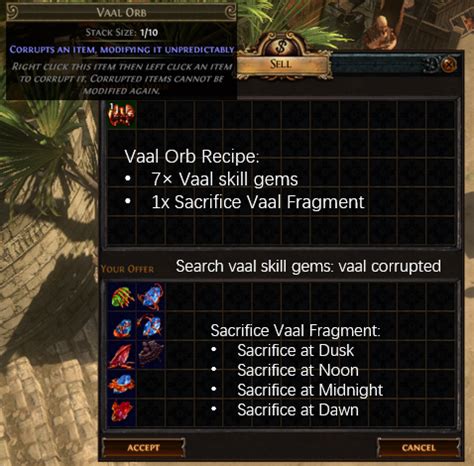 Vaal Orb Recipe