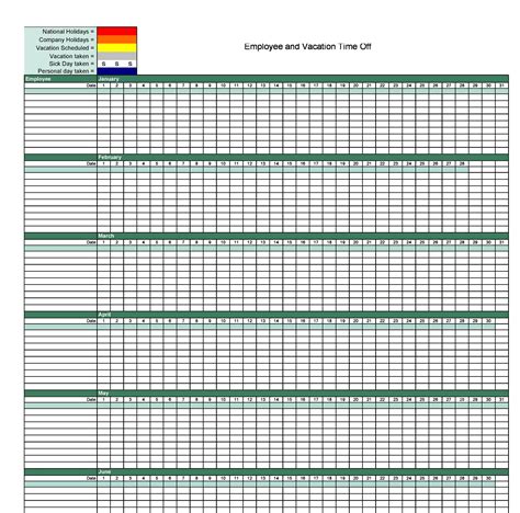 Vacation Template Excel