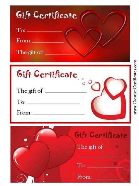 Valentine Gift Certificate Template