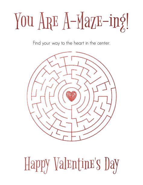 Valentine's Day Maze Free Printable