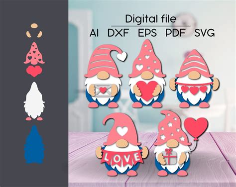 Download Valentine's Gnome Bundle DXF Files