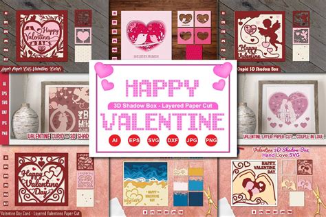 Download Valentine 3D Shadow Box Bundle