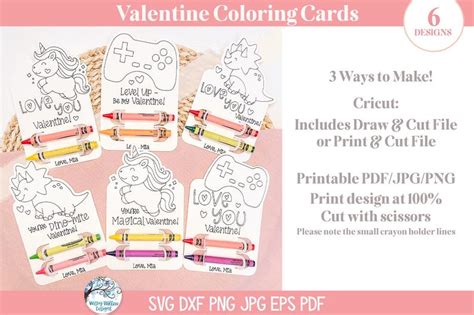 Spread Love with Valentine Coloring Cards SVG Templates - Printable and Personalized Designs for Your Loved Ones!
