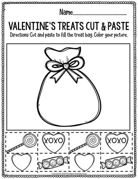 Valentines Day Cut And Paste Worksheets