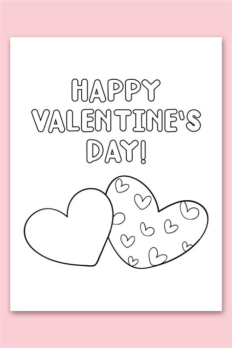 Valentines Cards Printable To Color